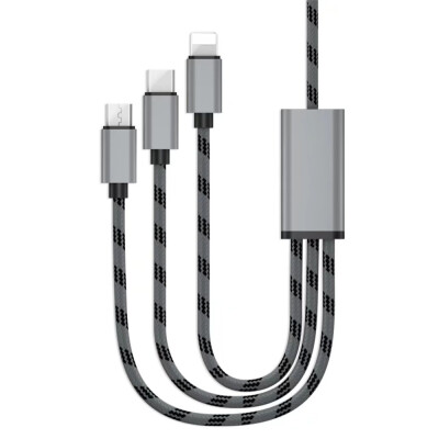 

Rapid Series 24A 3 in 1 Type-C 8 Pin Micro USB Cable