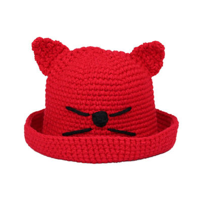 

Summer Baby Girls Cat Beach Cap Children Princess Knits Roll Straw Weave Hat Cute Lovely Cartoon Doll Cat Beach Cap 0-8Y