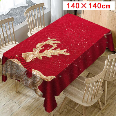 

Toponeto Christmas Tablecloth Print Rectangle Table Cover Holiday Party Home Decor