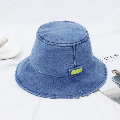 

Casual Fashion Baby Washed Denim Cap Kids Toddler Cute Letter Embroidered Bucket Hat Childrens Gift