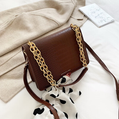

Bag female new wild letter stone pattern single back Messenger bag fashion chain small square bag