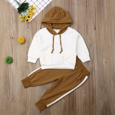 

Toddler Boy Kids Baby Girl Hooded Shirt Tops Pants Outfits Clothes Tracksuit