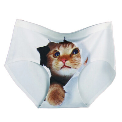 

Hot Selling Cartoon Panties Womens Underwear Briefs 3D Printing Panty Cat Panties Sexy Girls Lingerie Intimates Women Panties