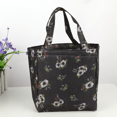 

Greensen Portable Thermal Insulated Floral Lunch Bag Picnic Drawstring Storage Container Bento Case