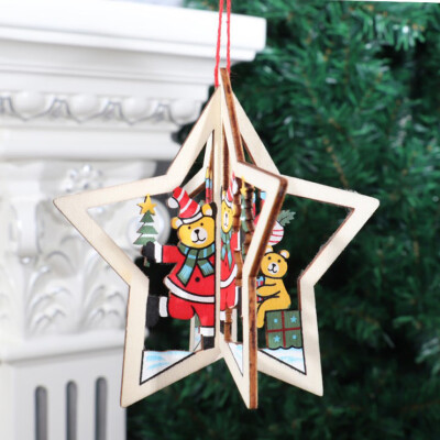 

Gobestart Christmas Decorations Wooden Christmas Tree Pendant Christmas Gift