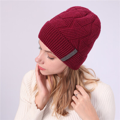 

Tailored Unisex Keep Warm Winter Casual Solid Knitted Hat Wool Hemming Hat Ski Hat