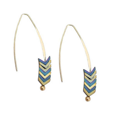 

2 pcs Natural Stone Simple Earrings Zinc Alloy Geometric Arrow Earrings Fashion