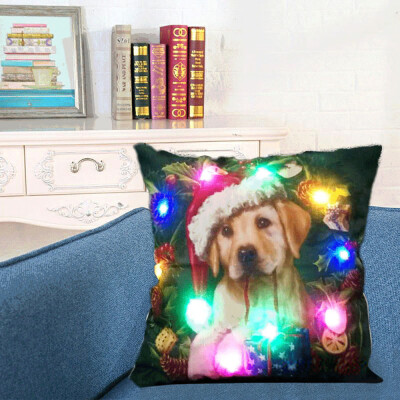 

Tailored Christmas Lighting LED Cushion Cover Home Decor Throw Pillowcase Sofa Flashing