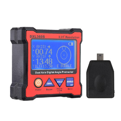 

DXL360S Dual Axis Digital Angle Protractor with 5 Side Magnetic Base High-precision Dual-axis Digital Display Level Gauge 100-24