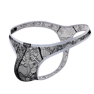 

Tailored Mens Sexy Underwear Transparent See Through Shorts Hot Lip Print Underpants