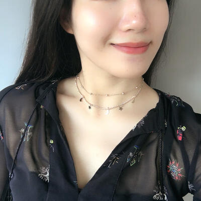 

2018 new bohemian necklace fashion new five-pointed star pendant multi-layer female necklace gift wholesale