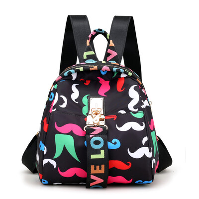 

Chileopard shoulder bag Korean version of women with fashionable Oxford cloth personalized printed canvas Mini-Bag Backpack