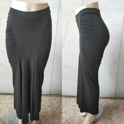 

Hot Womens Solid Pencil Maxi Skirt Ladies Long Office Work Elastic Slim Skirts