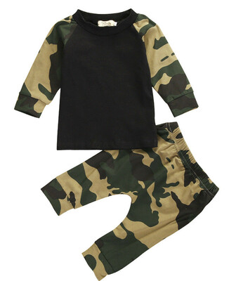 

Camouflage Toddler Newborn Baby Boys Kids T-shirt TopsPants Outfit Clothes Set