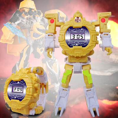 

2 in 1 Robot Transformation Wristwatch Toy Unique Electronic Robot Watch for Boy Children Sport