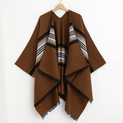 

Wild female striped demolition imitation cashmere scarf autumn&winter cloak travel wild slit scarf summer air conditioning shawl