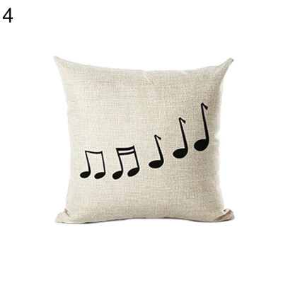 

Piano Music Note Linen Pillow Case Cushion Cover Sofa Bedroom Car Decoration