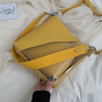

Female 2019 summer new wave Korean version of transparent Candy-colored jelly beach bag shoulder Messenger bag mother bag