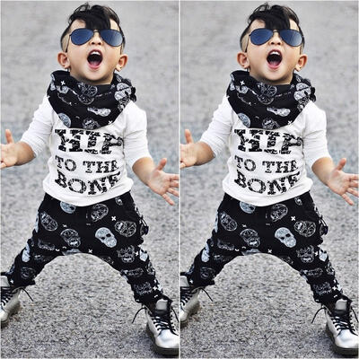 

2pcs Cute Newborn Baby Boys Outfit T-shirtHaroun Pants Legging Clothes Set 0-5Y