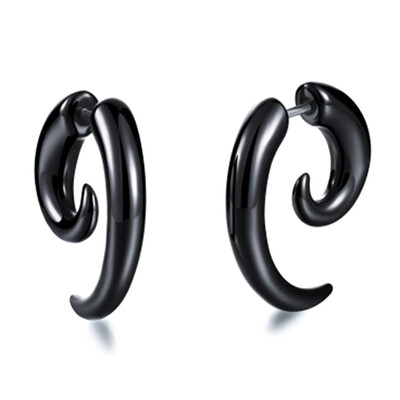 

Fashion Jewelry Cool Man Punk Stud Earrings Earring for Men 1 Piece Rock Men Black Earring Women PVC Anti Allergy Earrings