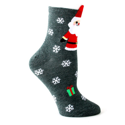 

Womens Socks Warm Christmas Cotton Socks Cosy Female Cute Snowman Man Printed Hosiery