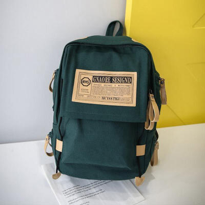 

Unisex Canvas Backpack Large Capacity Schoolbag Casual Shoulders Bag For Students