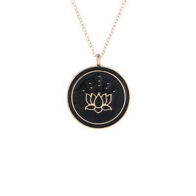 

Fashion Jewelry Magical Talisman Series Glaze Enamel Drop Lotus New Beginings Charm Pendant Necklace For Women