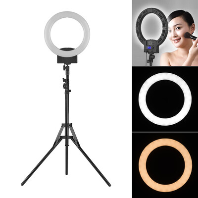 

12 Inch Portable LED Video Ring Light Studio Photography Lamp 30W LCD Display 3200K-5600K Bi-Color Temperature Adjustable Brightne