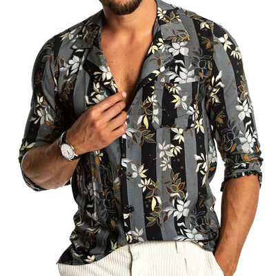 

Mens Summer Holiday Fancy Shirts Casual Floral Hawaiian Slim Fit Fancy Shirt