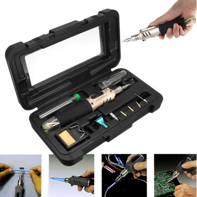 

10 in 1 HS-1115K Professional Butane Gas Welder Soldering Iron Set Torch Pen Tool Kit