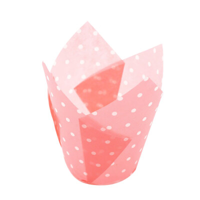 

50Pcs Dots High Temperature Resistant Cake Paper Cup Tulip Muffin Case Liners