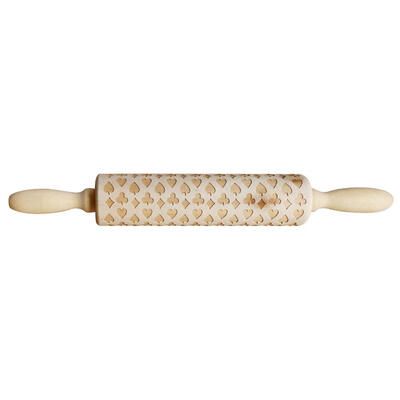 

Wood Poker Embossing Engraved Rolling Pin for DIY Baking Cookies Noodle