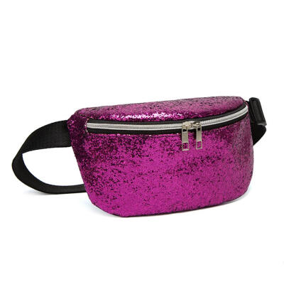 

Sequins Shoulder Women Waist Fanny Belt Packs Leather Crossbody Chest Bags