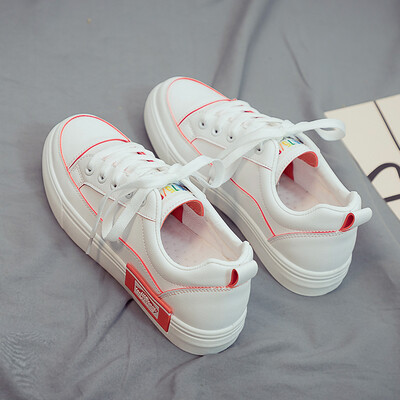

2019 summer new small white womens shoes Korean-style summer-style summer-style popular shoes breathable casual ins-net red-whi