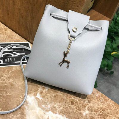 

New Pu Crossbody Bags For Women Clutch Bag Hand Sling Solid Bucket Bag Deer Cover Shoulder Phone Coin Bag