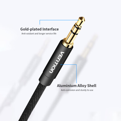 

VENTION 35mm AUX Audio Cable Car-mounted Male to Male HiFi Cable Stereo Audio Cable with Fabric Weaving for Phone PC Speaker MP3