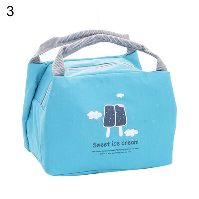 

Ice Cream Bread Printed Thermal Insulated Office Picnic Bento Lunch Tote Bag