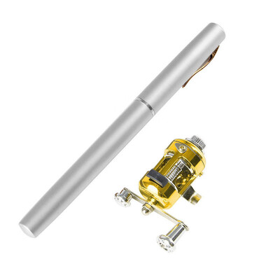 

Saidsome Portable Mini Telescopic Pocket Fish Pen Aluminum Alloy Fishing Rod Pole Reel fishing bait fishing lure