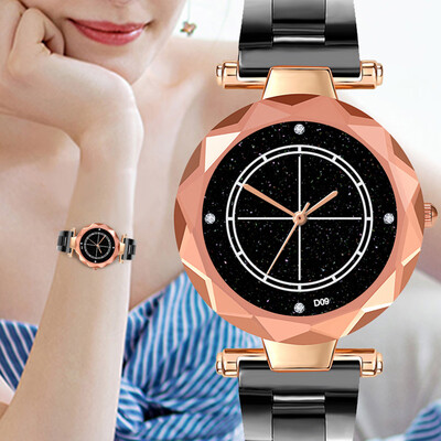 

RM ZOLFAFashion Simple Starry Dial Stainless Steel Strap Edge Female Watch Jew Gift