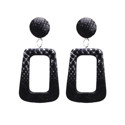 

EK630 Oversize Vintage Drop Earrings for Women Large Geometric Statement Earrings PU Snake Skin Pendant Earrings Fashion Jewelry