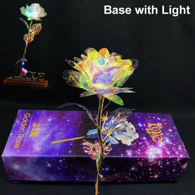 

Galaxy 24K Gold Rose Valentines Day Gift Romantic Crystal Flower With Gift Box