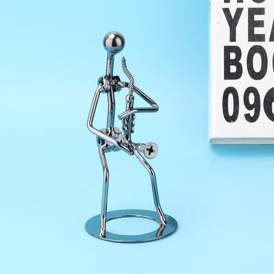 

Greensen Vintage Iron Art Black Man Figure Saxophone Performer Home Bar Display Desktop Decoration