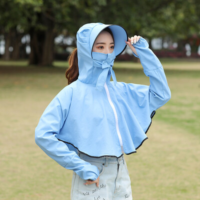 

Sunscreen woman short coat new shawl long sleeve UV protection electric car sunscreen suit thin student Korean version