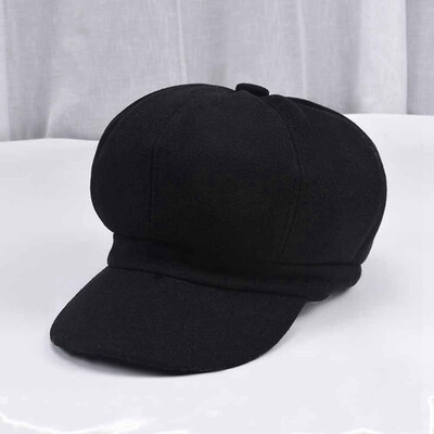 

Auutmn Winter Hats for Women Octagonal Newsboy Cap Ladies Casual Wool Hat Winter Beret Women Painter Cap-in