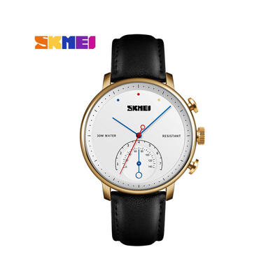 

SKMEI Fashion Simple Waterproof Quartz Wristwatch Mens Watch With Leather Strap