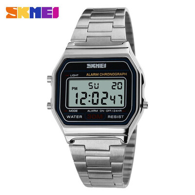 

Casual SKMEI Men Women Stainless Steel LED Digital Sport Quartz Wrist Watch Gift