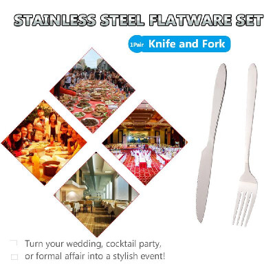 

5 Pairs Stainless Steel Flatware Silverware Set Knives&Forks Home Kitchen Hotel Restaurant Tableware Cutlery Set