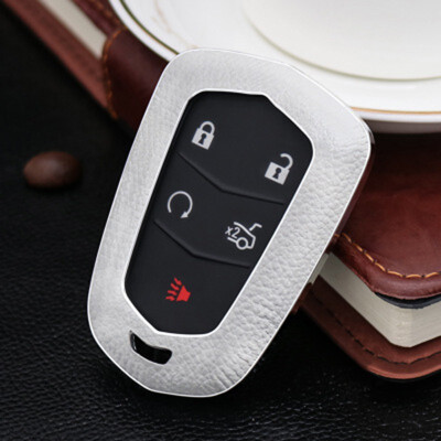 

Top Layer Leather Car Key Case Keychain for Cadillac SRX XTS CTS ATS ATS- Car Key Cover Shell Car Accessorie