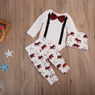 

Newborn Baby Boys Cotton Soft Romper Bodysuit Deer Pants Outfits Clothes 0-24M