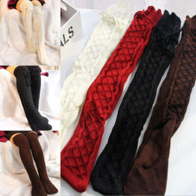 

Lots Women Cable Knit Extra Long Boot Socks Over Knee Thigh High Warm Stocking